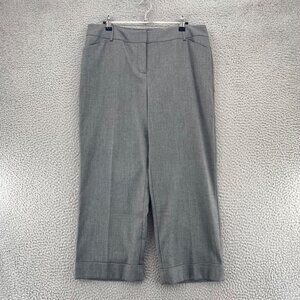 Chicos Pants Womens 1.5 US 10 Gray Herringbone Stretch Capri Office Career Work